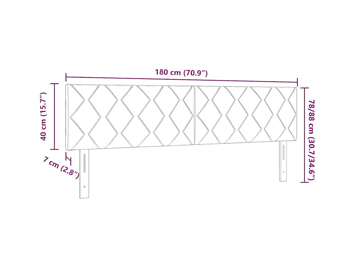 Tête de Lit LED Géométrique Bleu foncé 180 cm Velours