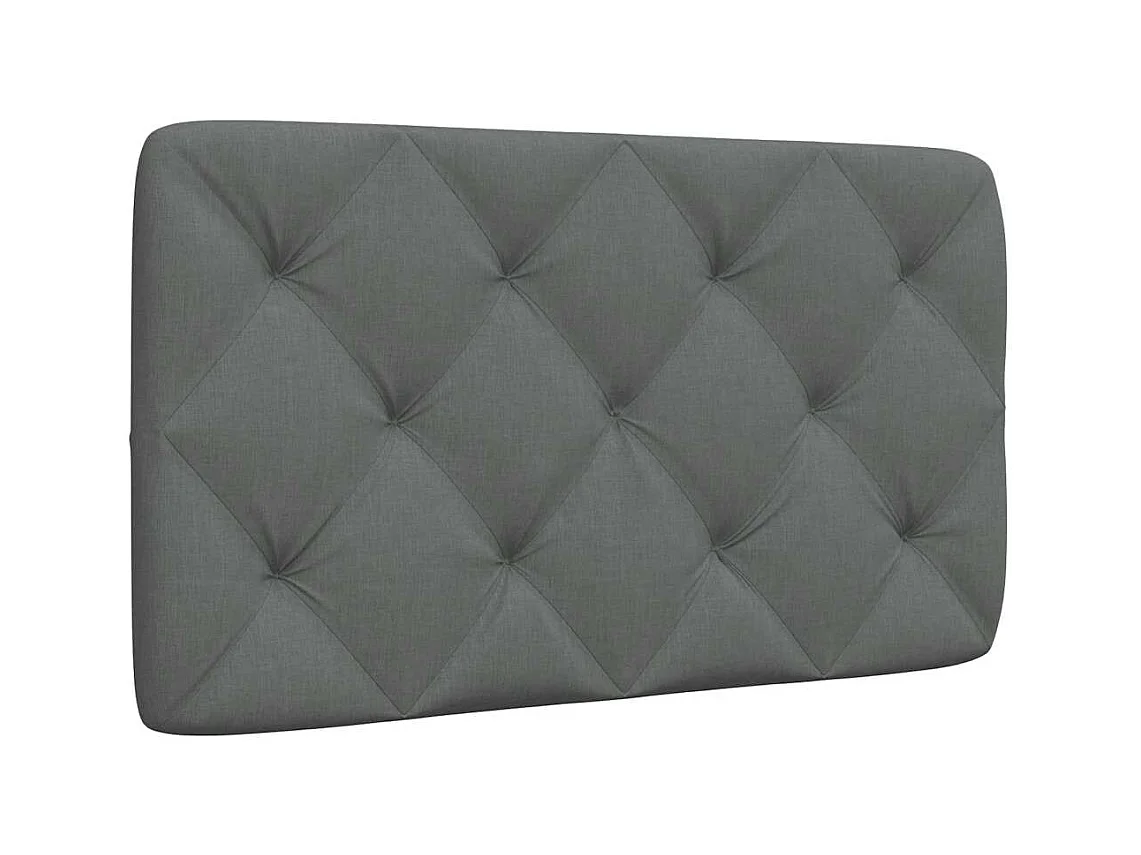 Cabecero de cama acolchado tela gris oscuro 90 cm