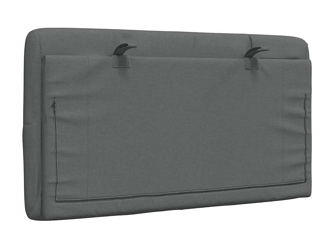 Tête de lit gris foncé 90 cm tissu