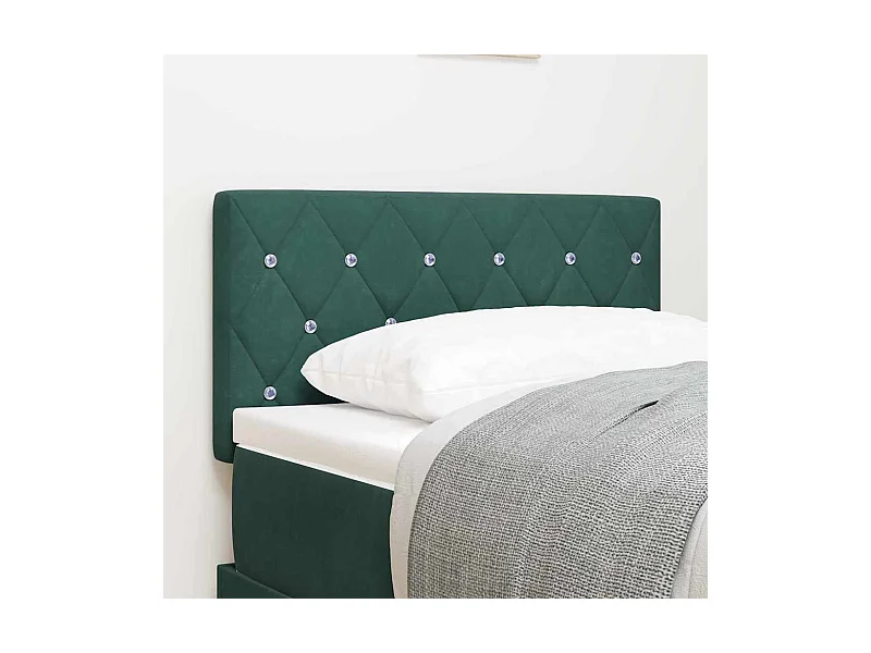 Tête de Lit LED Argyle Vert foncé 80 cm Velours