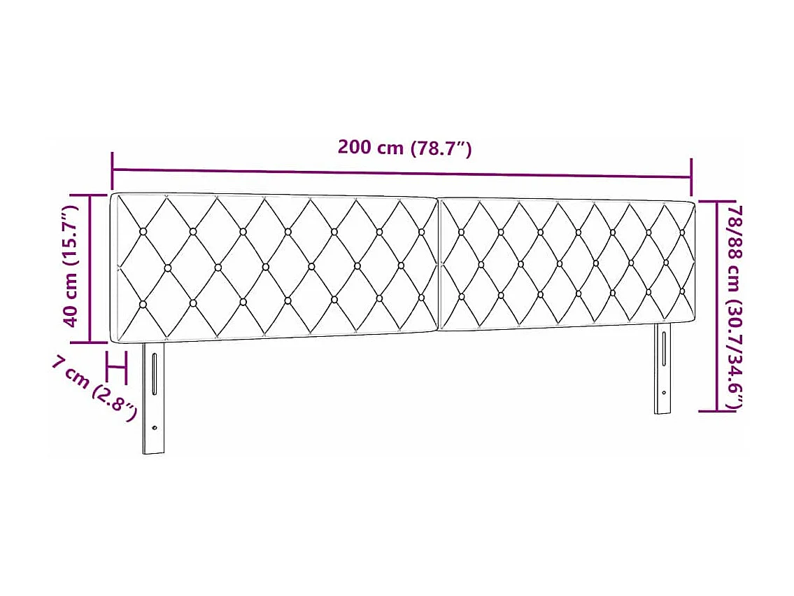 Tête de Lit LED Argyle Gris foncé 100 cm Velours