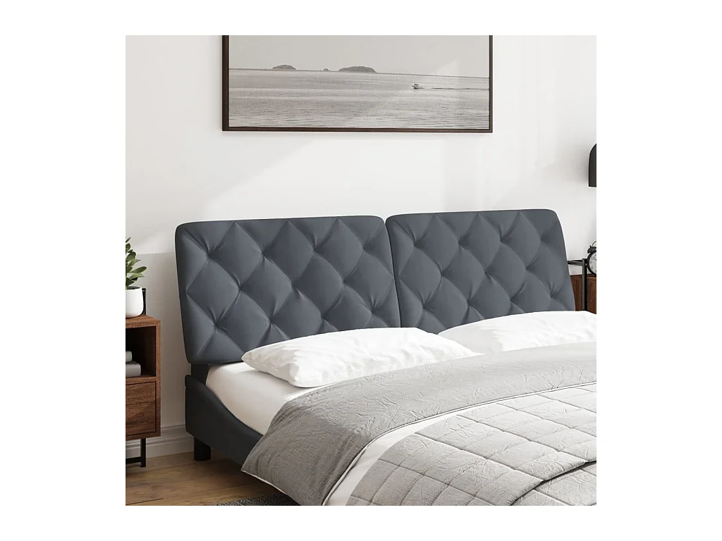 Tête de lit gris foncé 152 cm velours