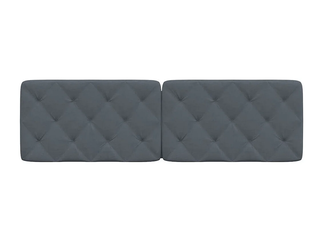 Cabecero de cama acolchado terciopelo gris oscuro 152 cm