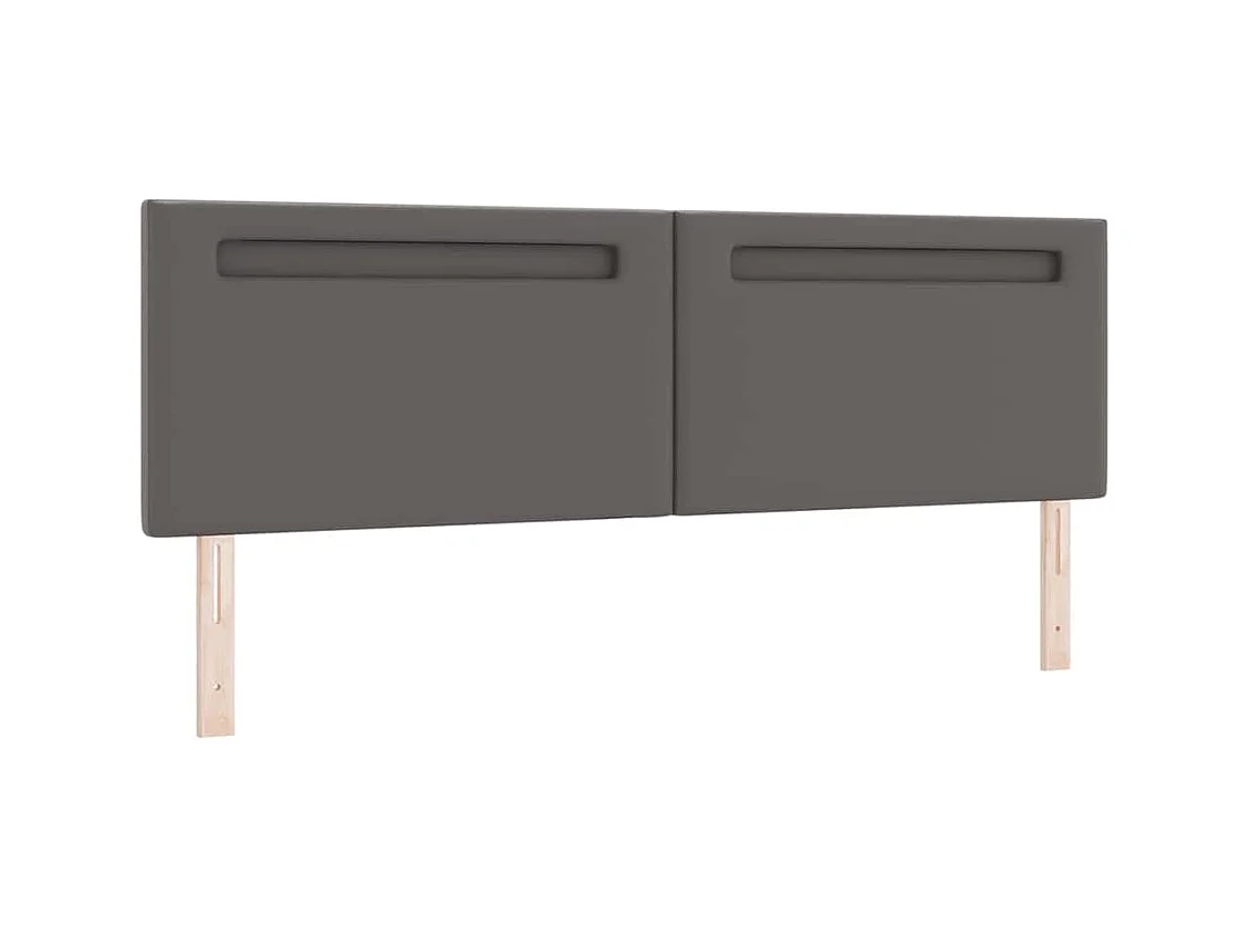 Cabecero con luces de tiras LED con cabecera Gris 180 cm PVC