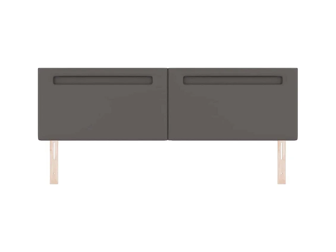 Cabecero con luces de tiras LED con cabecera Gris 180 cm PVC