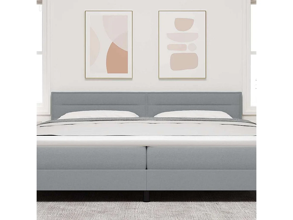 Cabeceira com cabeceira Manual Cinzento-claro 200 cm tecido