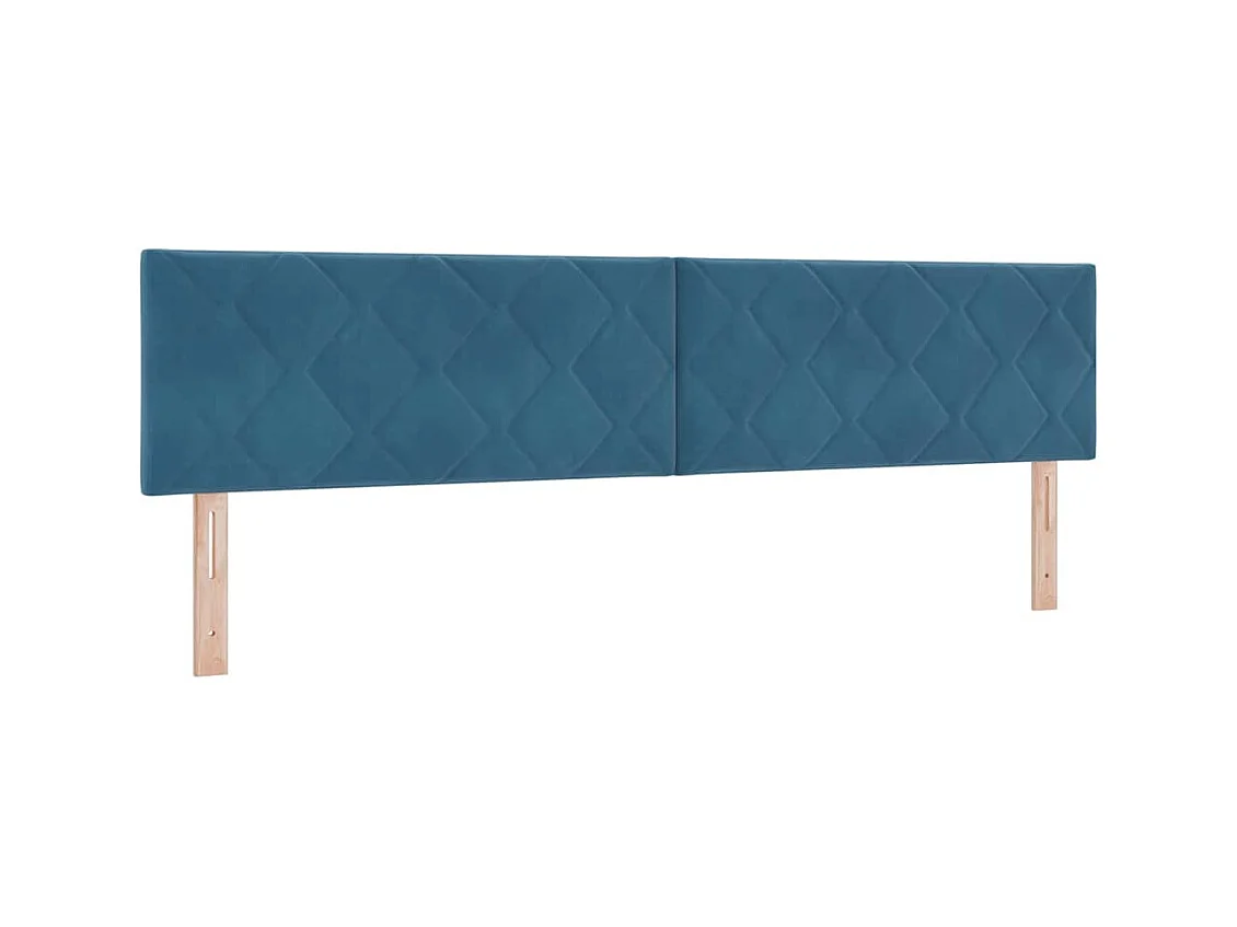 Tête de Lit LED Géométrique Bleu foncé 200 cm Velours