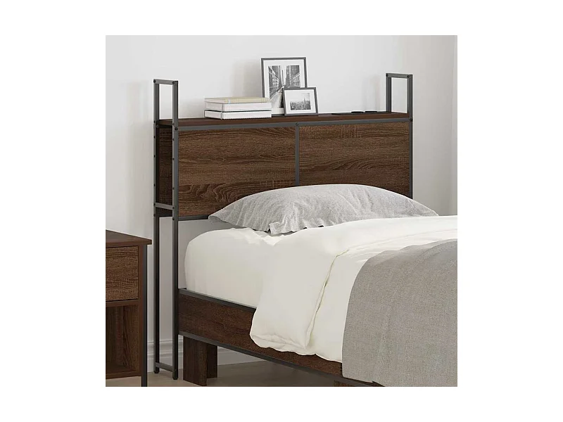 Tête de lit avec Station de Charge Chêne marron