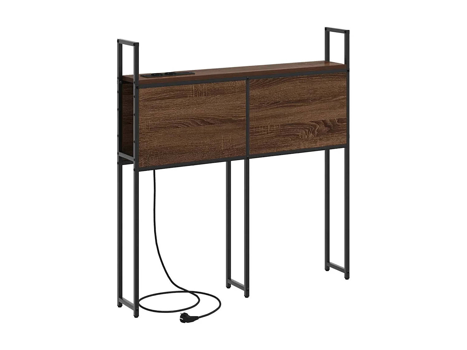 Tête de lit avec Station de Charge Chêne marron