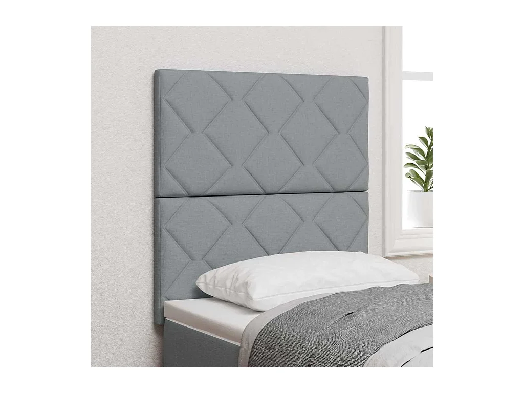 Cabecera de Tela Argyle con cabecera Gris Claro 80 cm tela