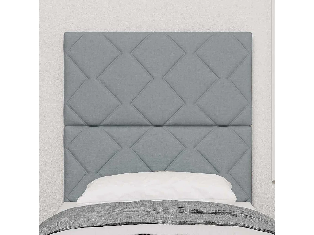 Cabeceira de Tecido Losangos Manual Cinzento-claro 80 cm tecido