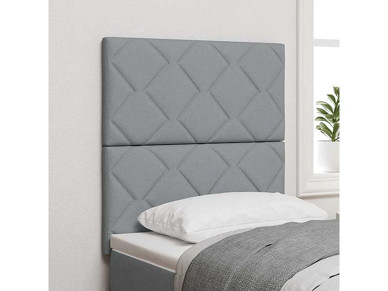 Cabeceira de Tecido Losangos Manual Cinzento-claro 80 cm tecido