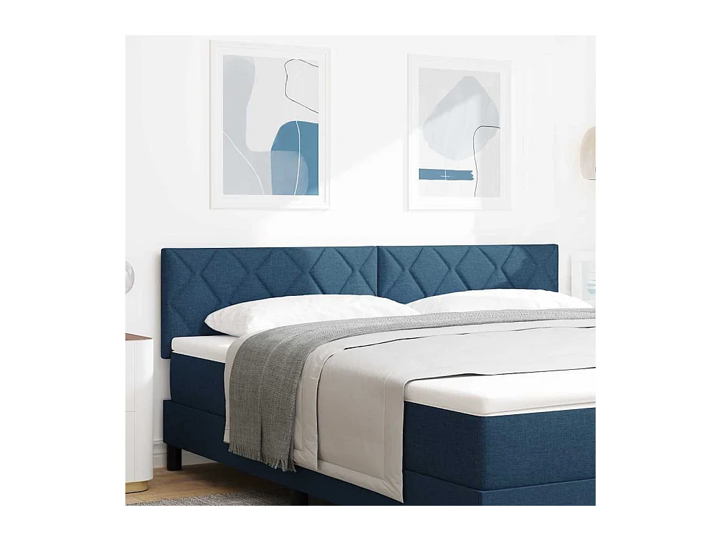 Tête de Lit en Tissu Géométrique Bleu 180 cm tissu