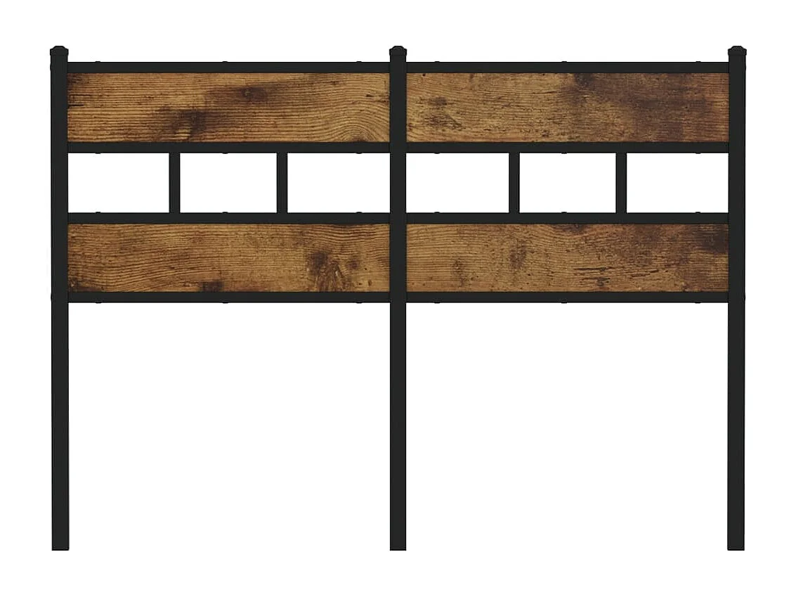 Tête de lit chêne fumé 135 cm fer et bois d'ingénierie