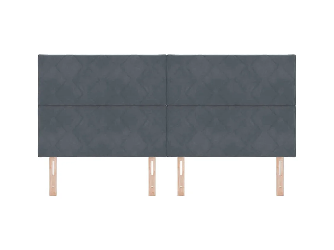 Tête de lit Montage mural Géométrique Gris foncé 200 cm Velours