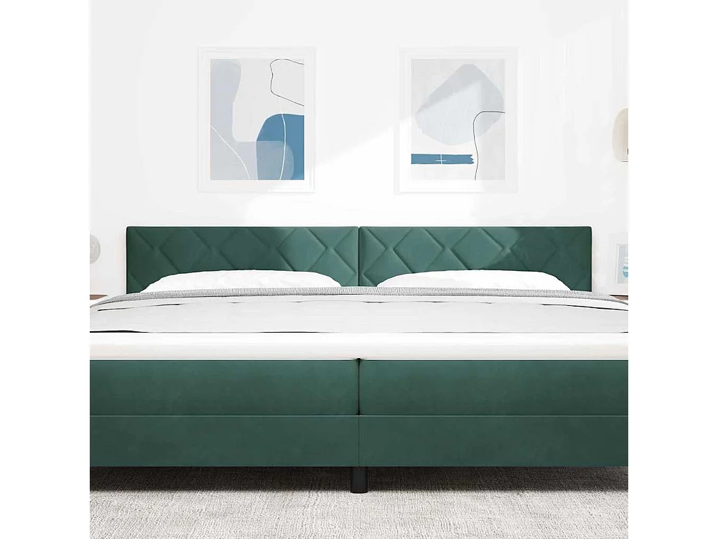 LED Hoofdbord met LED -striplichten Donkergroen 200 cm Fluweel