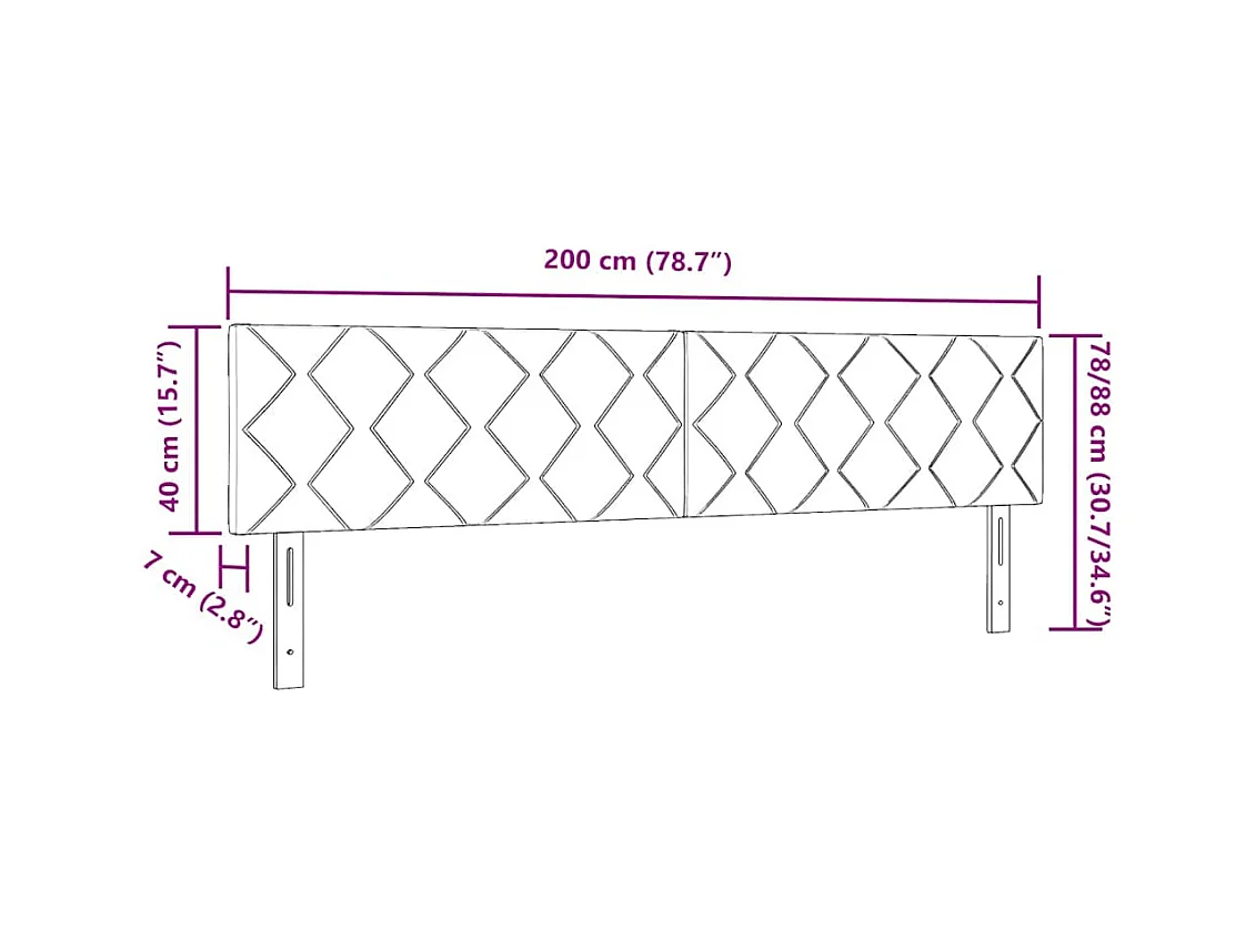 Tête de Lit LED avec des lumières à LED Rose 200 cm Velours