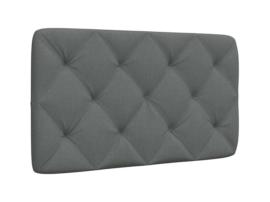 Cabecero de cama acolchado tela gris oscuro 80 cm