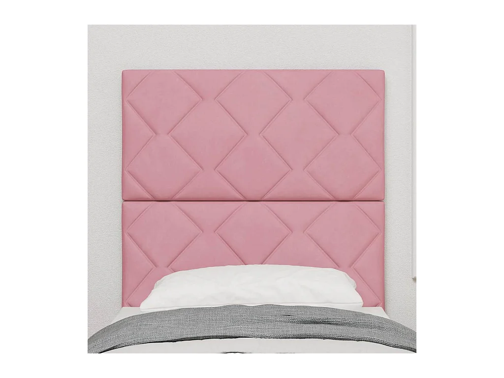Tête de lit Montage mural Géométrique Rose 80 cm Velours