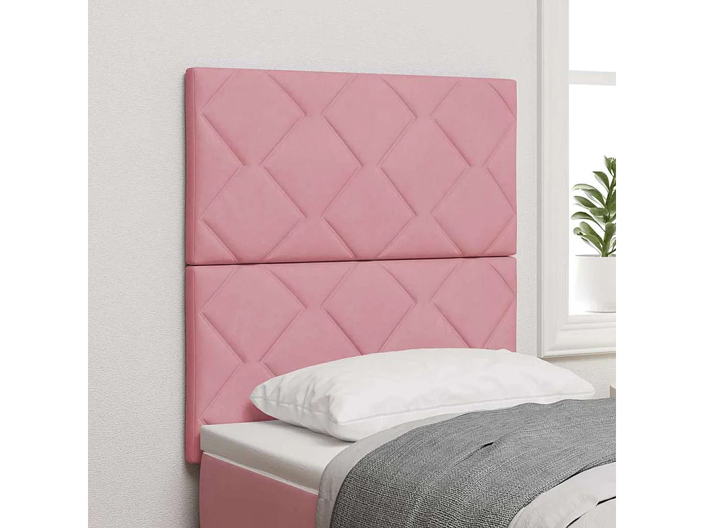 Tête de lit Montage mural Géométrique Rose 80 cm Velours