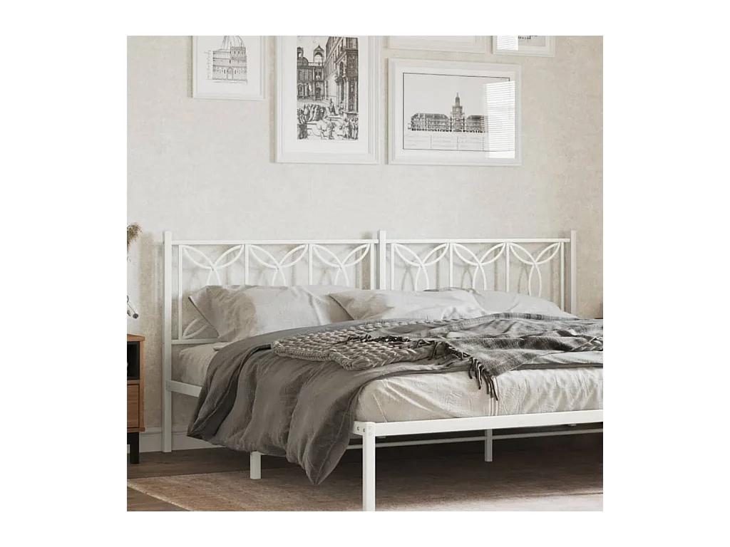 Tête de lit métal blanc 200 cm
