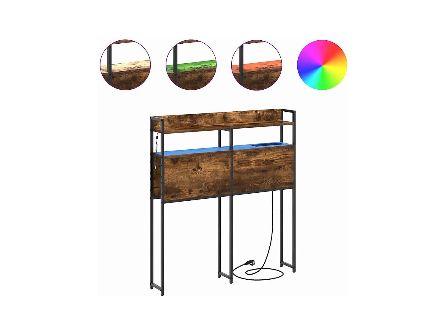 Tête de lit de rangement Chêne fumé 80 cm Bois d'ingénierie