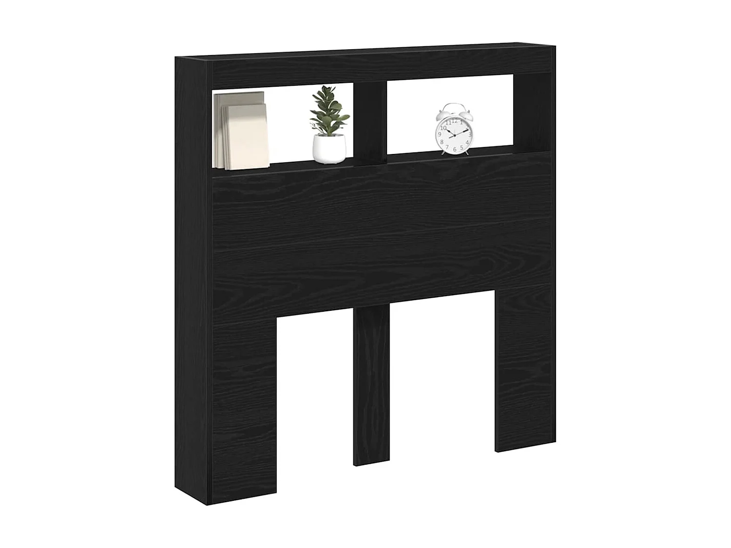 Armoire tête de lit avec LED chêne noir 100x17x102 cm