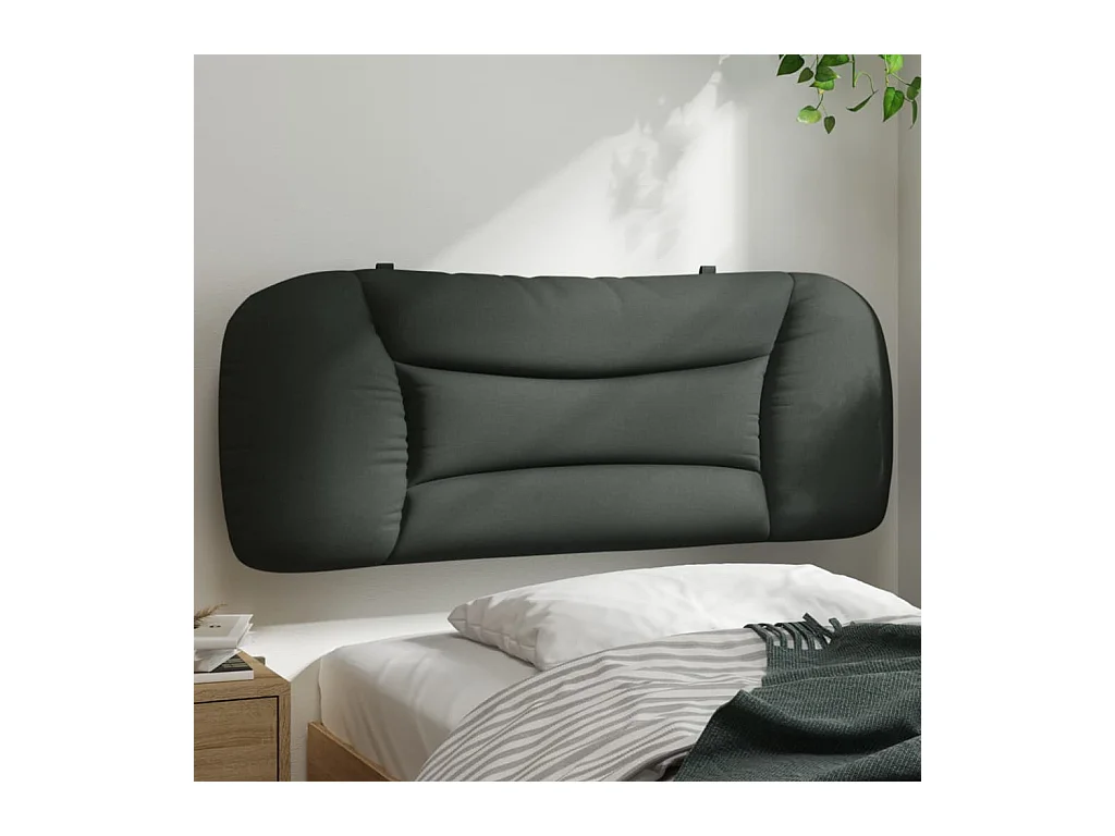 Tête de lit gris foncé 100 cm tissu