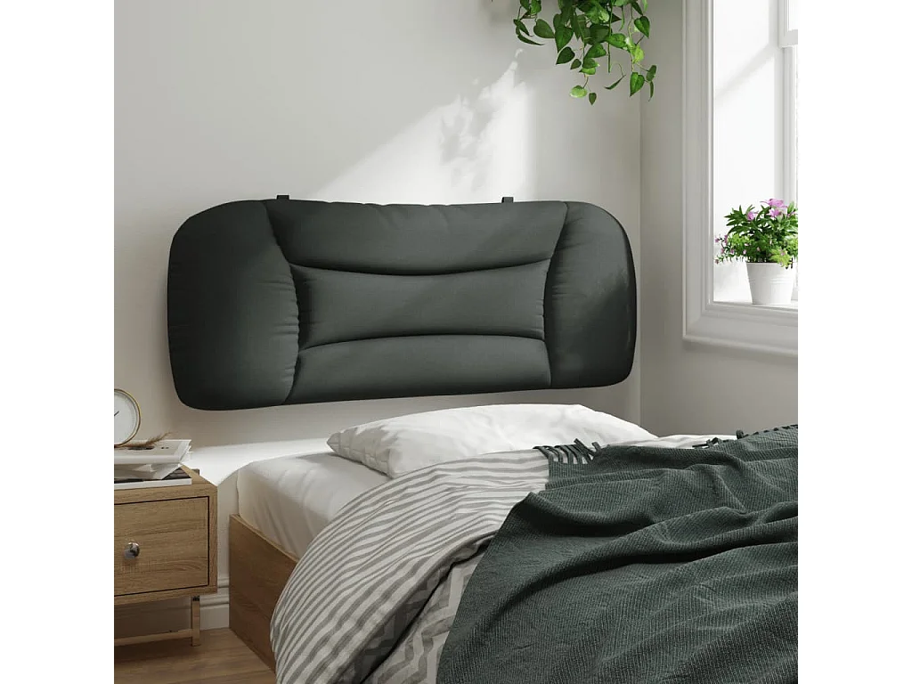 Tête de lit gris foncé 100 cm tissu