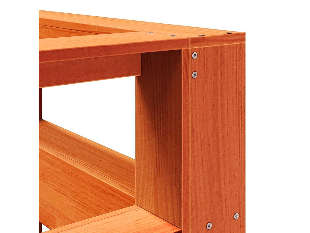 Estante cabeceira forma de L 150 cm pinho maciço castanho-mel