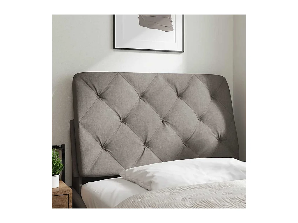 Almofadão de cabeceira 80 cm tecido cinzento-acastanhado