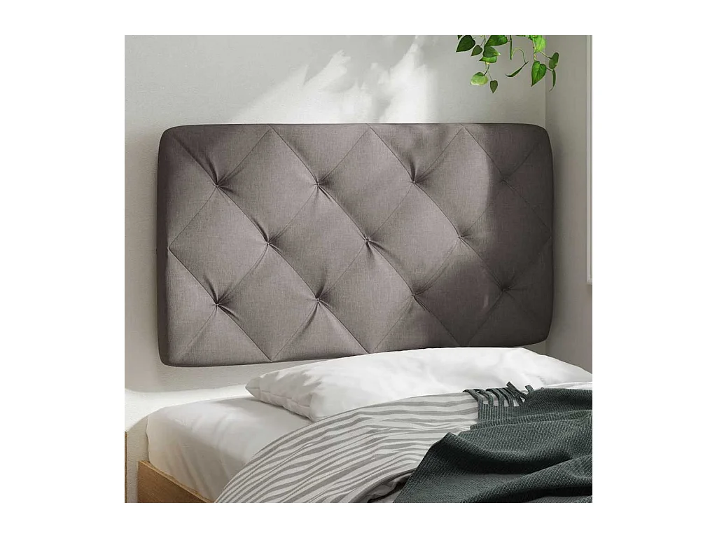 Almofadão de cabeceira 80 cm tecido cinzento-acastanhado