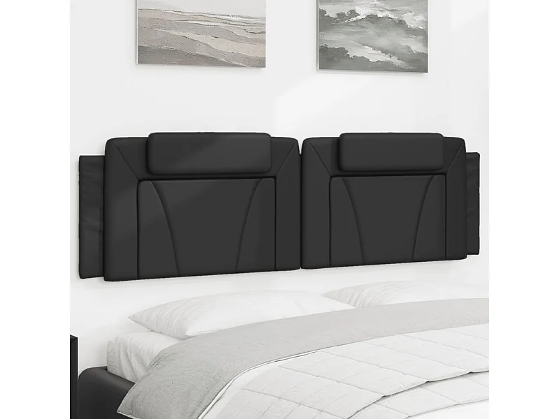 Hoofdbordkussen "Viana" 183 cm kunstleer zwart