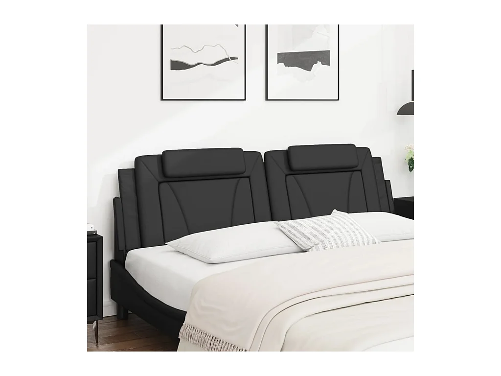 Tête de lit noir 183 cm similicuir