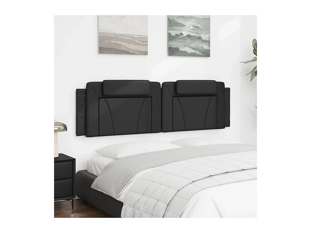 Tête de lit noir 183 cm similicuir