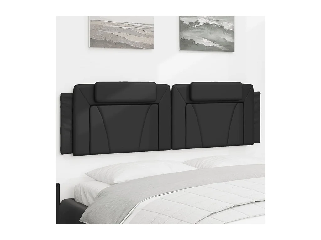 Tête de lit noir 183 cm similicuir