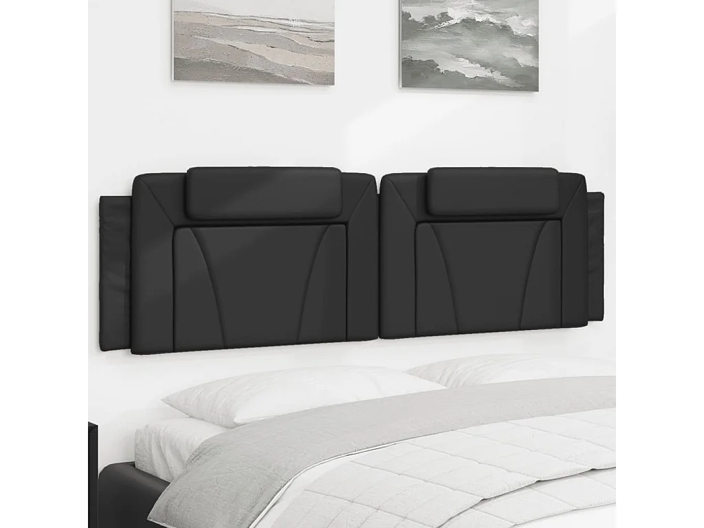 Tête de lit noir 183 cm similicuir