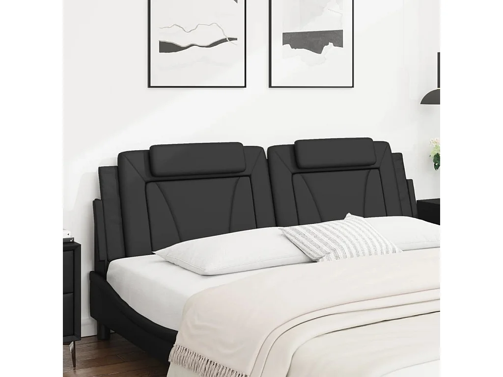 Tête de lit noir 183 cm similicuir