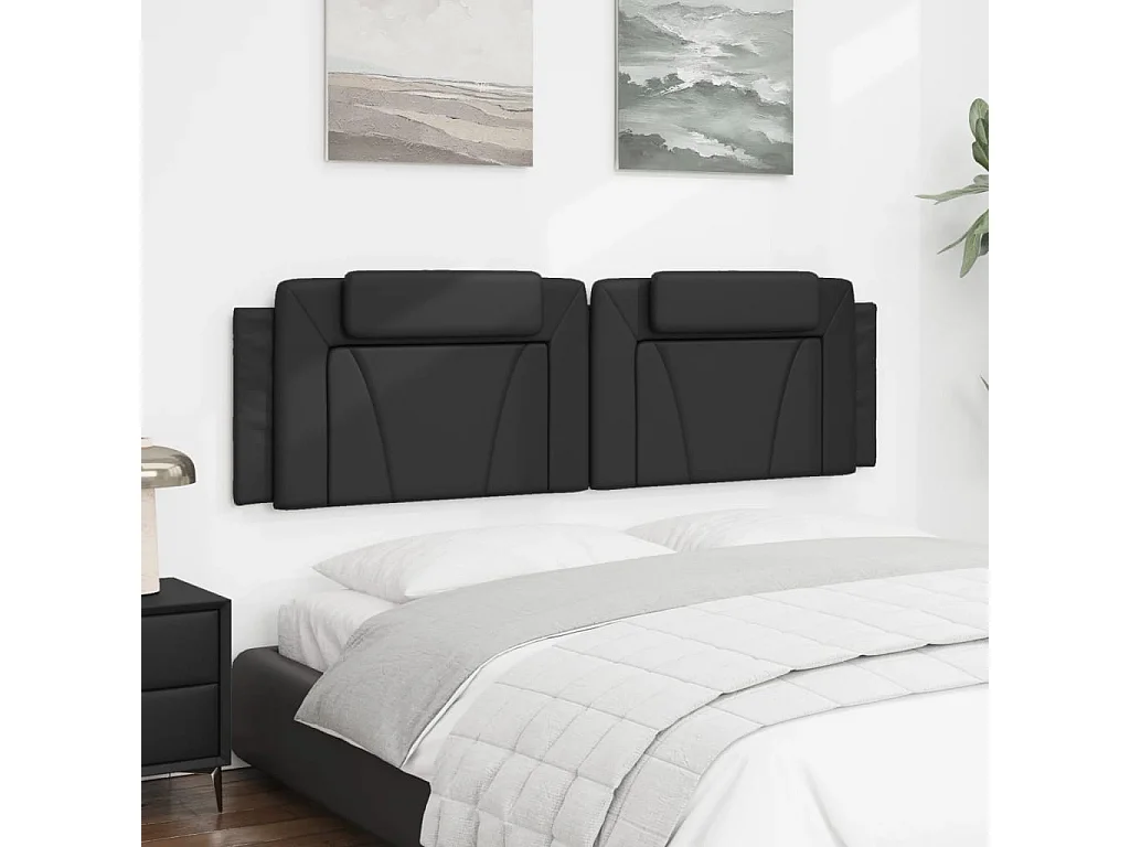 Tête de lit noir 183 cm similicuir