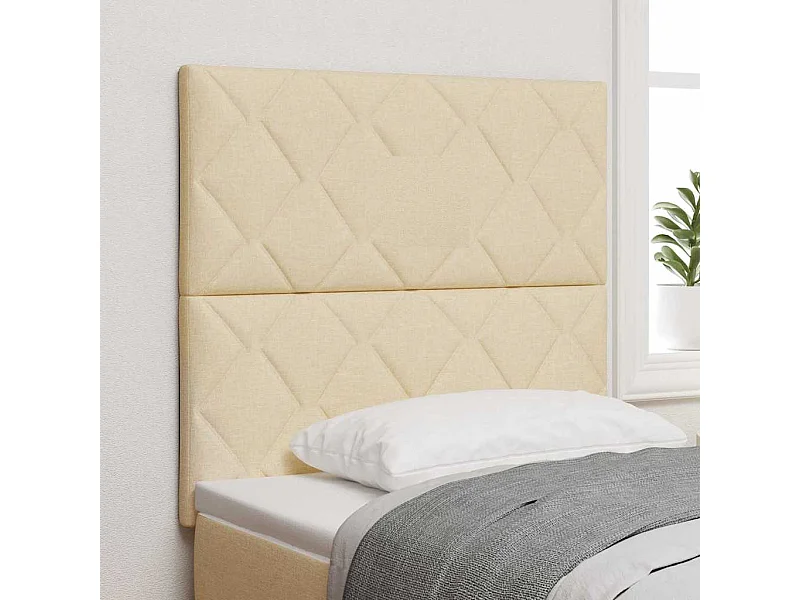Tête de Lit en Tissu Géométrique Crème 100 cm tissu