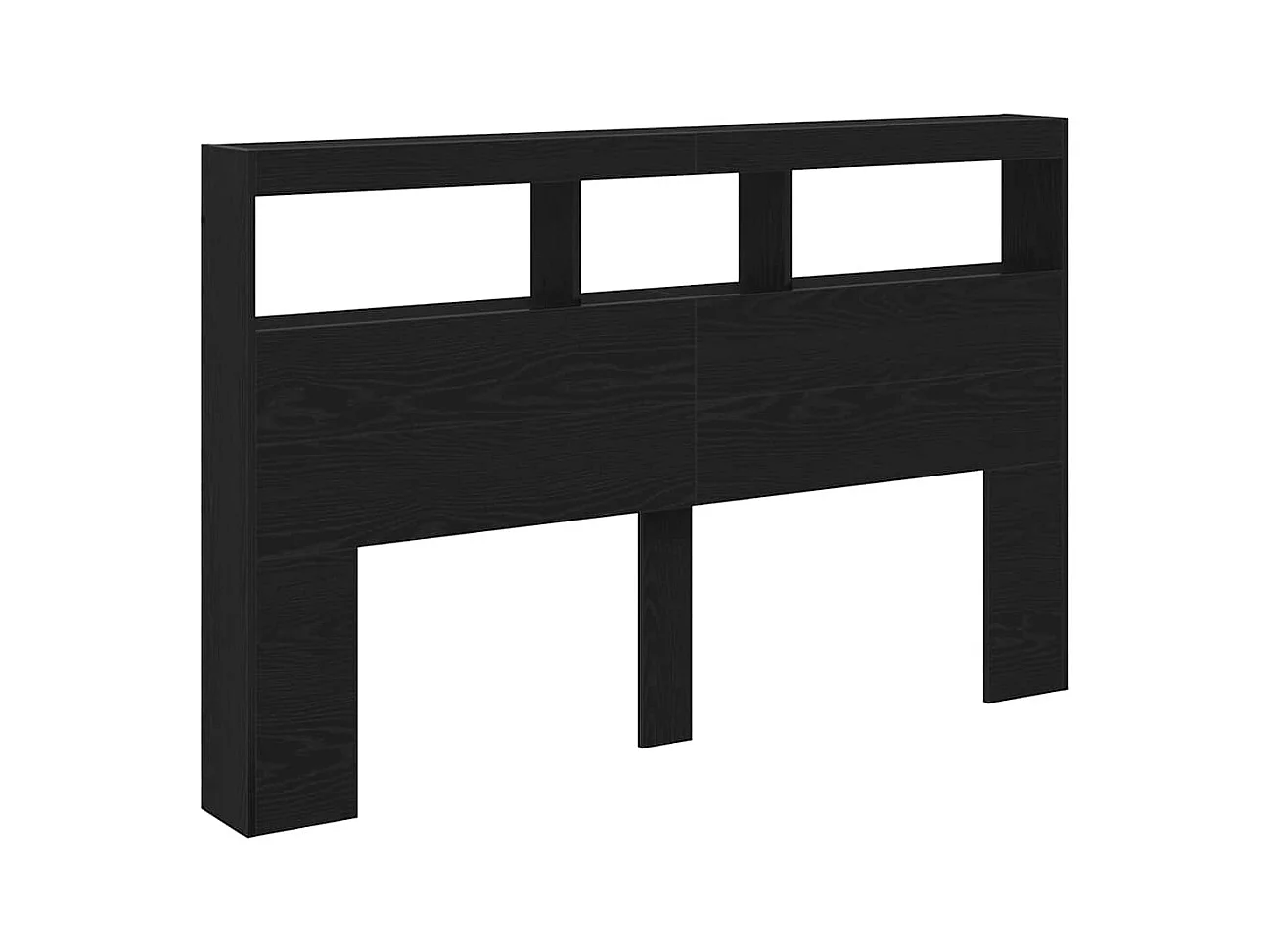 Cabecero de cama con LED roble negro 160x17x102 cm