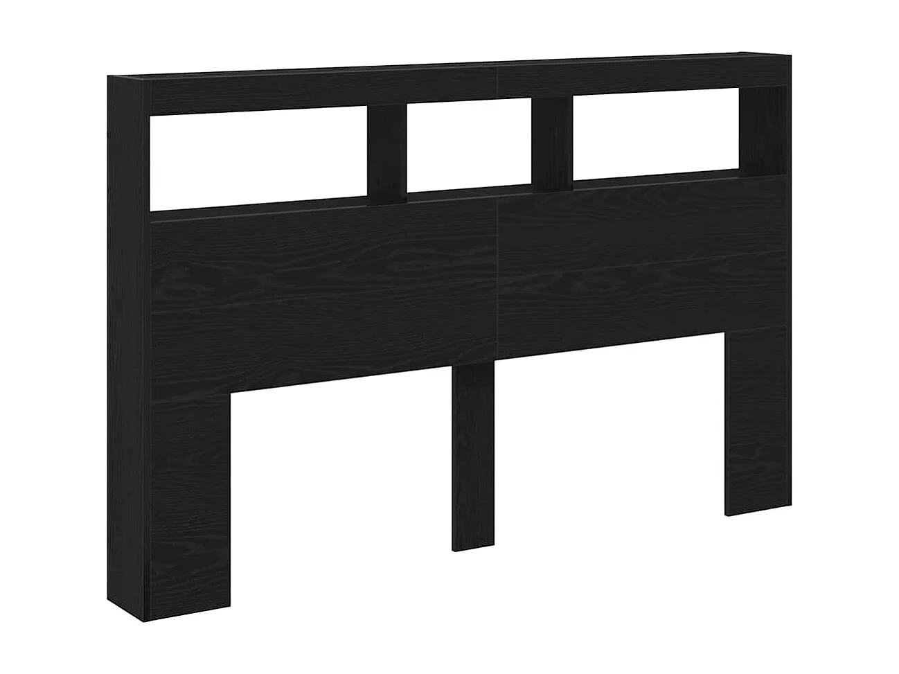 Armoire tête de lit avec LED chêne noir 160x17x102 cm