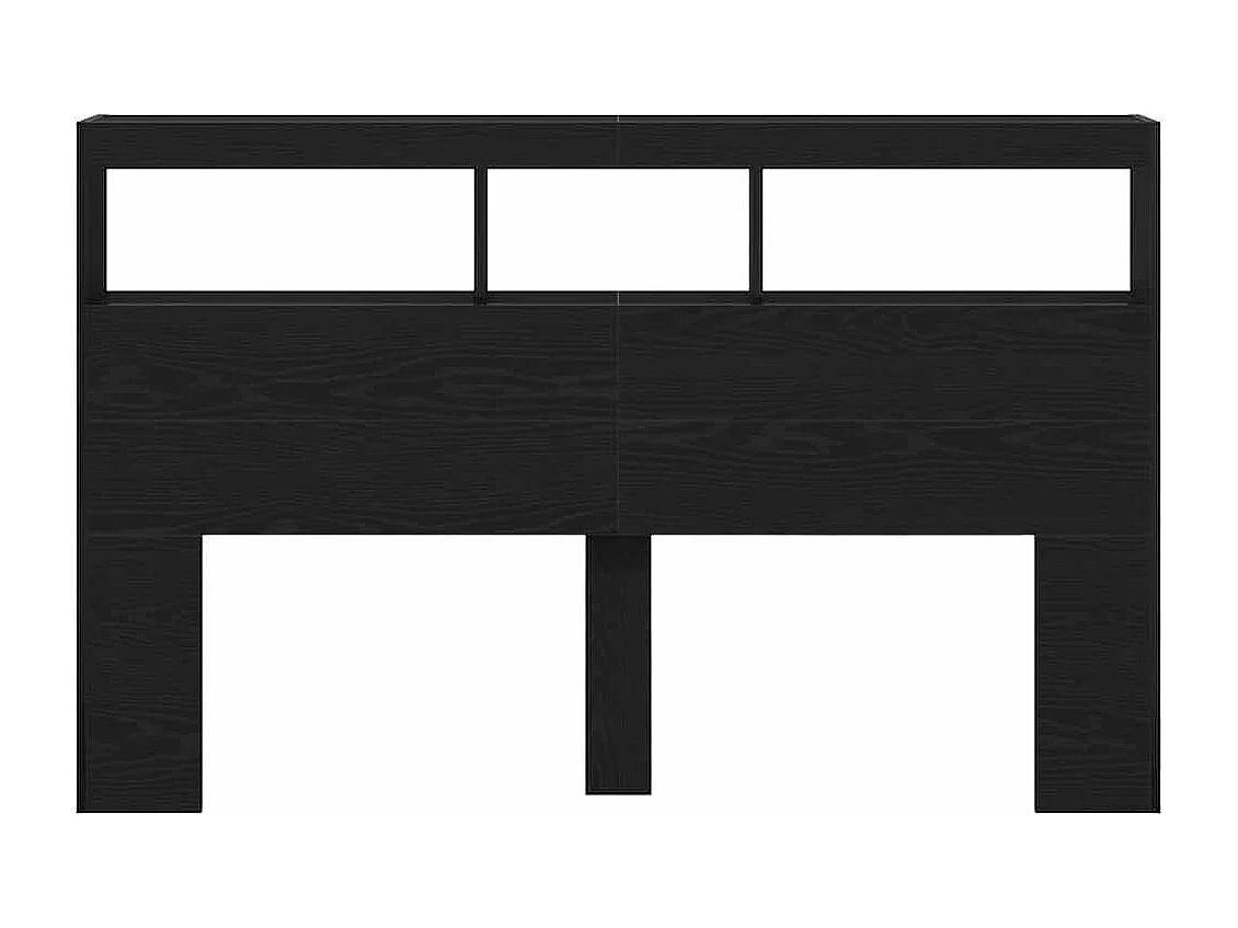 Armoire tête de lit avec LED chêne noir 160x17x102 cm