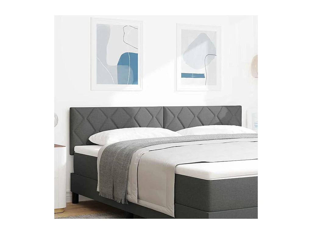 Tête de Lit en Tissu Géométrique Gris foncé 180 cm tissu