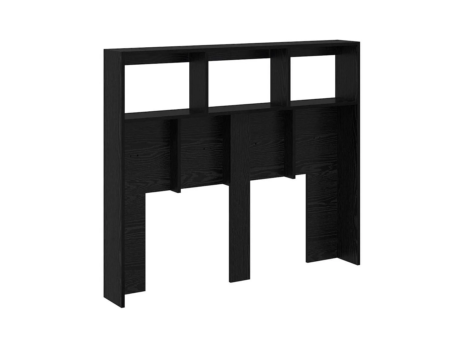 Tête de Lit avec LED Chêne noir 122 x 17 x 102 cm