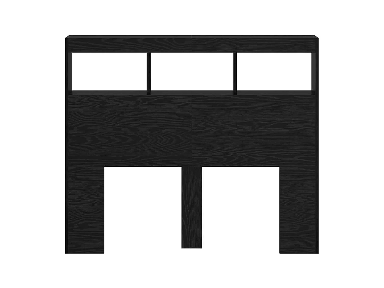 Tête de Lit avec LED Chêne noir 122 x 17 x 102 cm