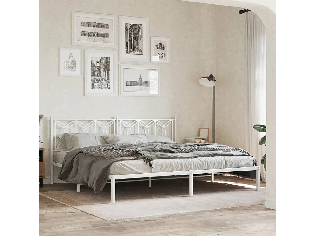 Tête de lit métal blanc 193 cm