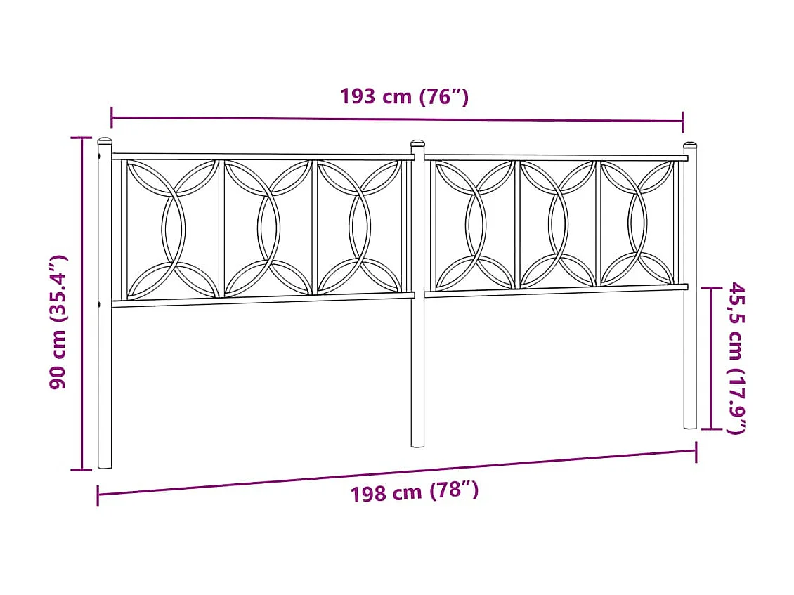 Cabecero de metal blanco 193 cm