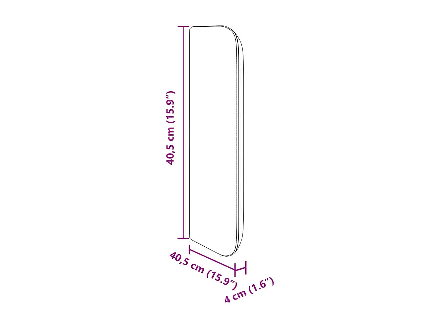 Tête de lit Réglable Marron 16 x 40 x 4,5 cm tissu