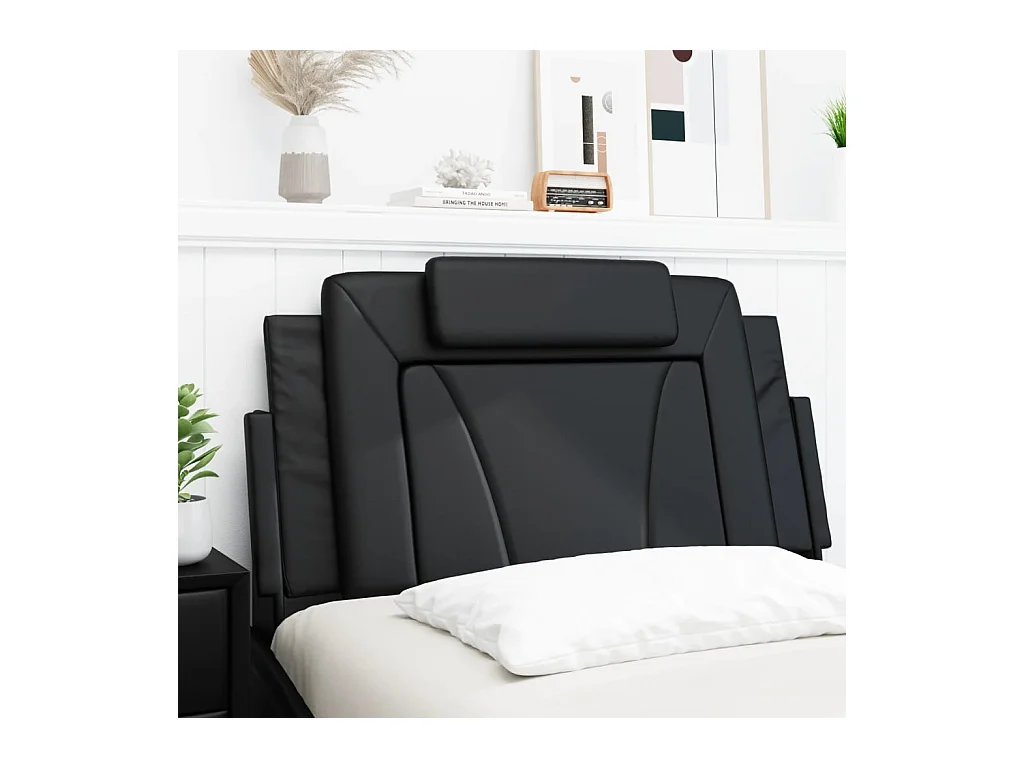 Tête de lit noir 100 cm similicuir